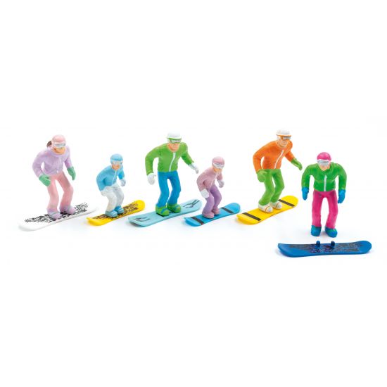 6 Figuren stehend, mit HEAD Snowboards