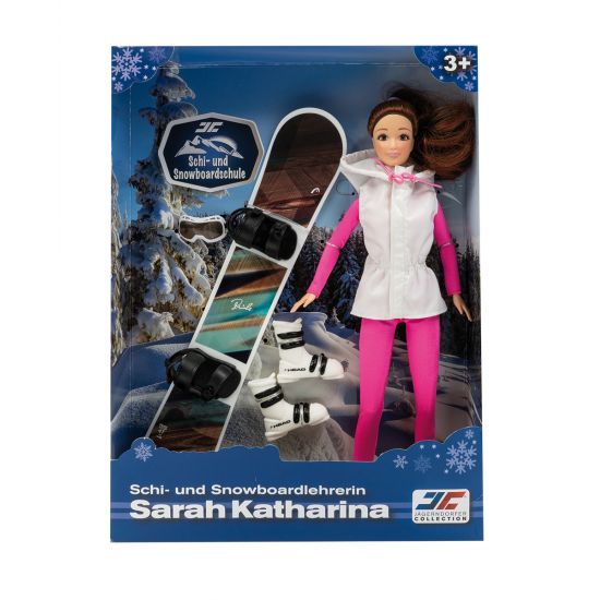 Sarah Katharina mit Snowboard Stylische Winterpuppe Größe: 28 cm