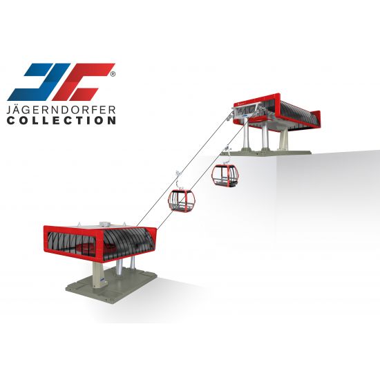 Elektrische Umlaufseilbahn - Profi Set Schwarz/rot | Maßstab 1:32