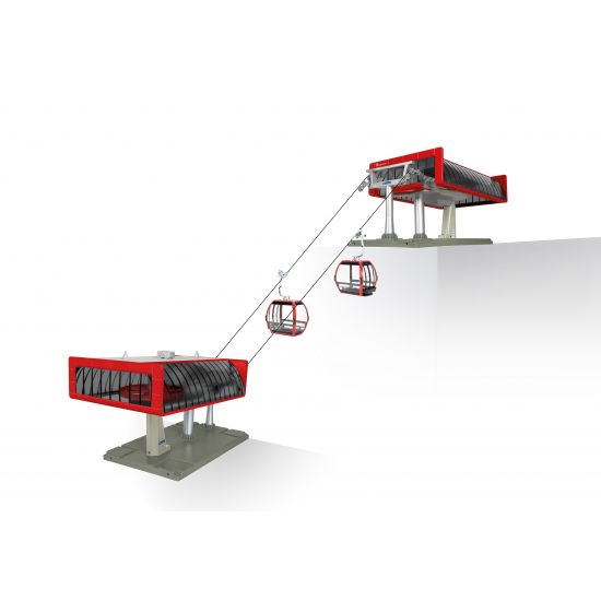 Elektrische Umlaufseilbahn - Profi Set Schwarz/rot | Maßstab 1:32 JC84481